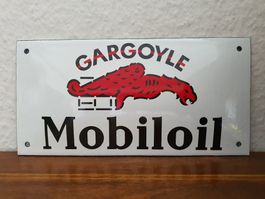 Emailschild Mobiloil Tankstelle Emaille Schild Reklame Retro