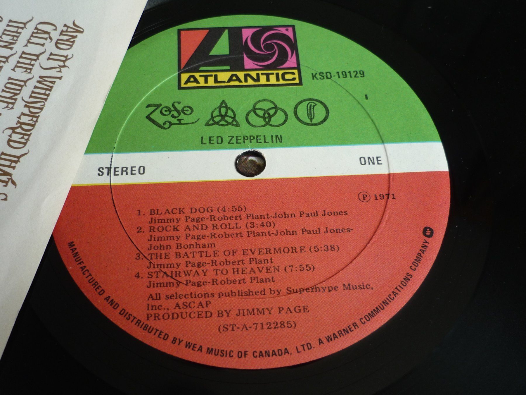 Dischi in vinile: 12" Vinyl - Led Zeppelin IV - canada - Neuwertig – Usato da Beringen venduto da zzRegal 4