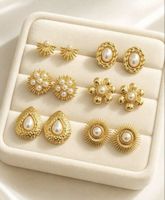 Lot de 6 paires de boucles d’oreilles en acier inox