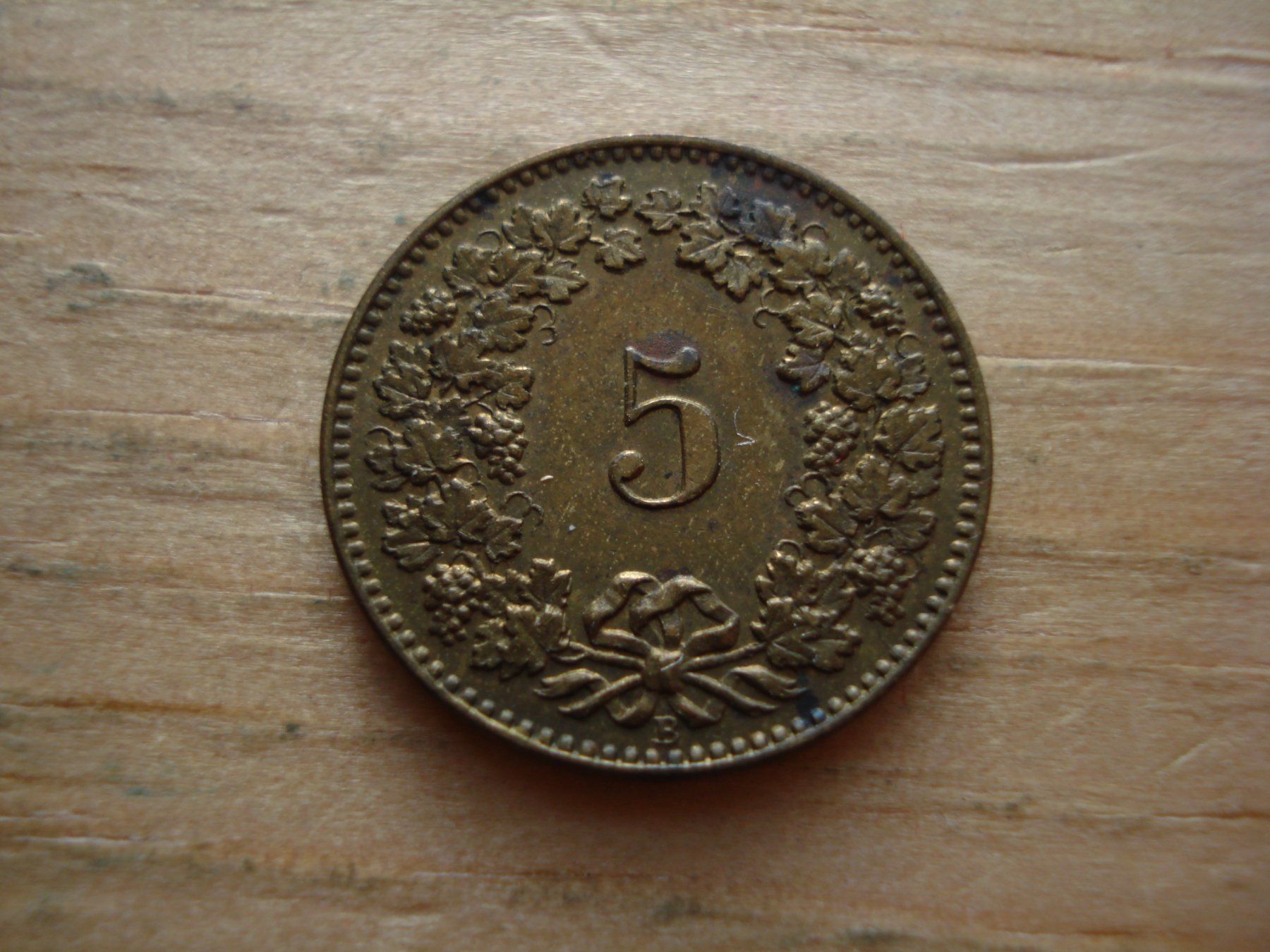 Alle Münzen: (N5) 5 Rappen 1918 Messing – Gebraucht aus Erlach von Net-Coins 1