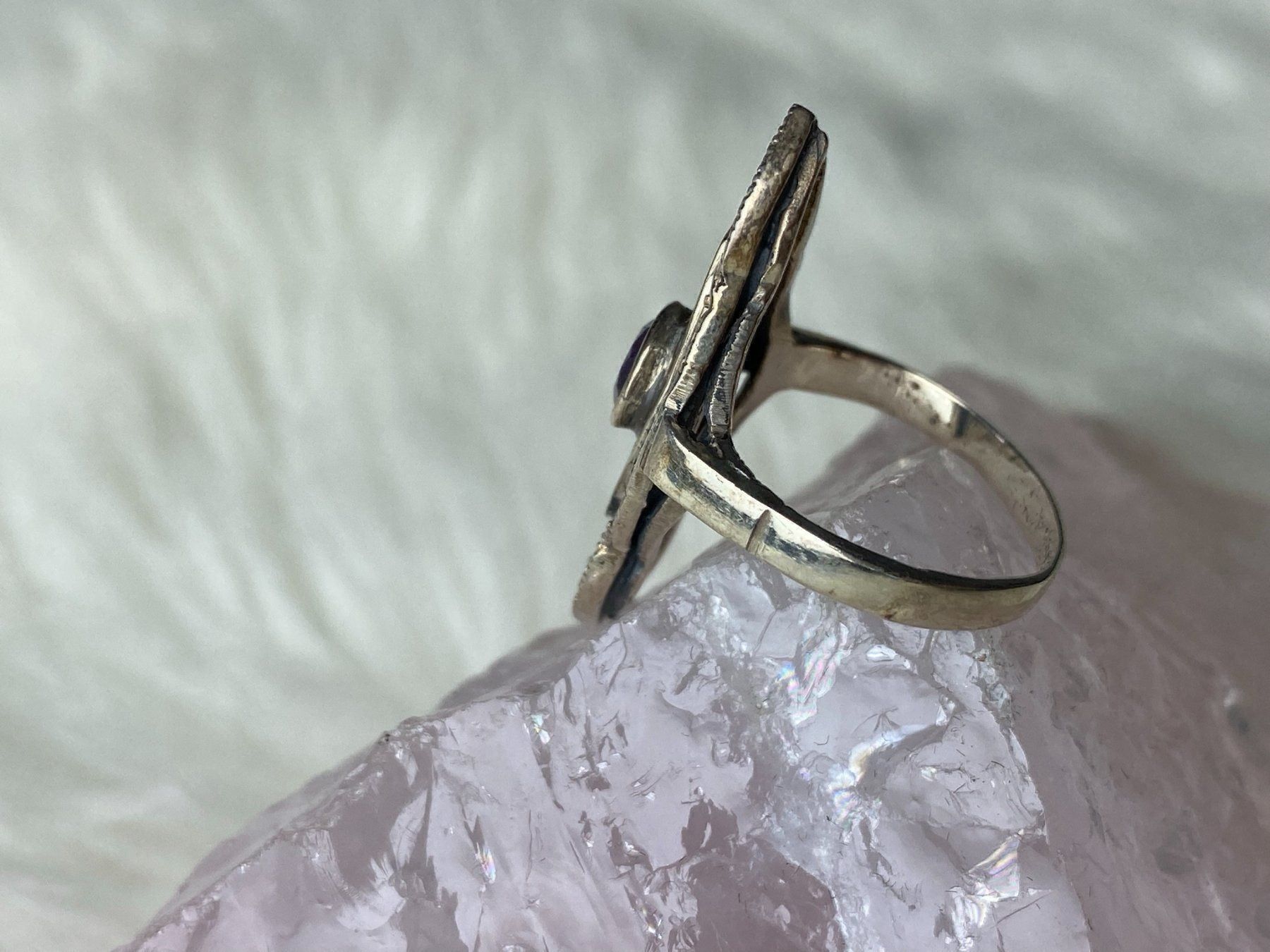 Anelli: Ring Silber 925 mit lila Stein – Usato da Istighofen venduto da Ringparadies 1