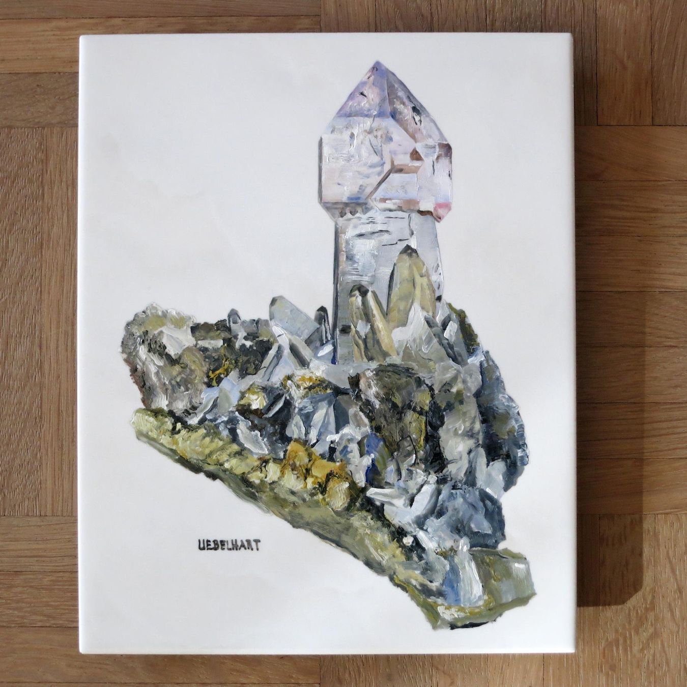 Minerali & Pietre curative: Amethyst-Stufe, Binntal VS - feinste Oelmalerei! – Nuovo e nell'imballaggio originale da Steinhausen venduto da Kristall022
