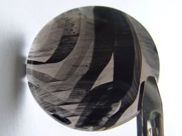 Obsidian 35mm flacher Cabochon