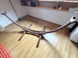 Hängematte mit Bogengestell aus Holz  komplett Set
