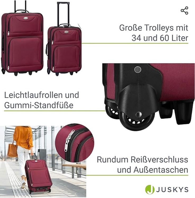 Kofferset 2-teilig, weinrot (Neu und originalverpackt) in