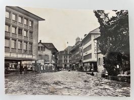 Alte Ansichtskarte Langenthal BE Hochwasser, ca 1960