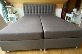 Boxspringbett Doppelbett Stoff braun guter Zustand