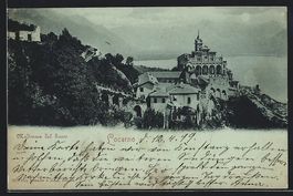 Mondschein-AK Locarno, Madonna del Sasso