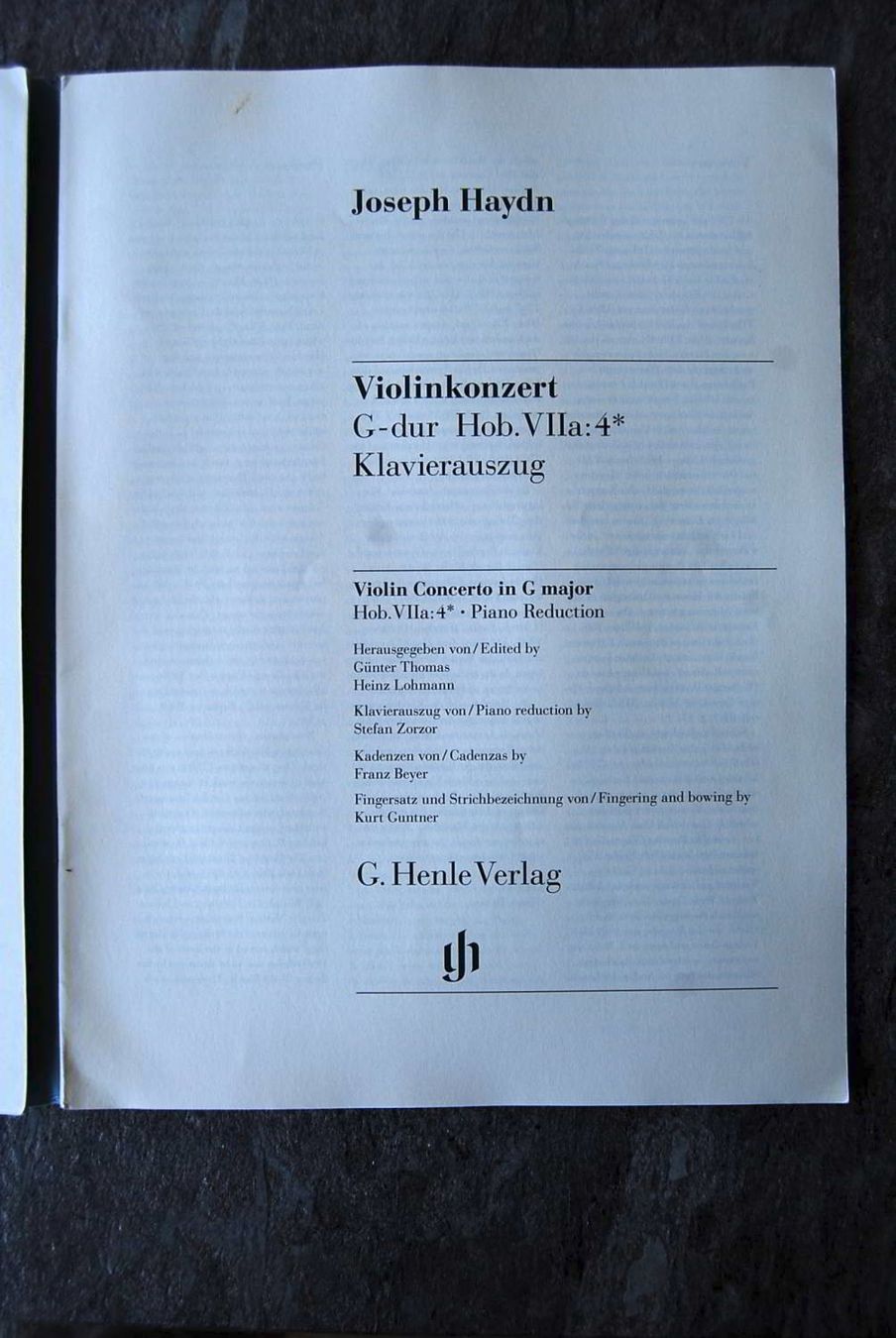 Livres: Haydn - Violinkonzert G-dur – D'occasion à Rüfenacht BE par Toro06 2