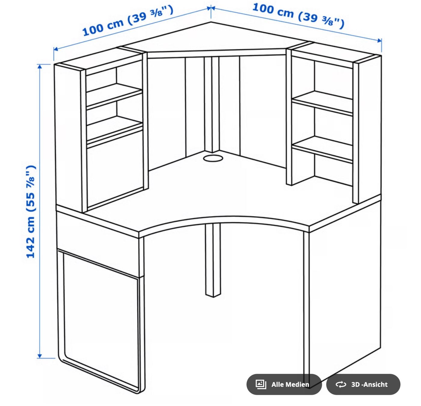 Ikea Scrivanie: IKEA Eck-Pult Schreibtisch mit Hocker und Korpus – Usato da Hochdorf venduto da chiiaramatt 1