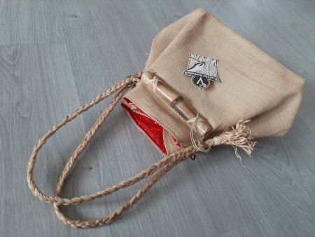 50er 60er Jahre Bast Handtasche Rockabella Mid Century NOS