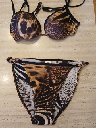 ELEMAR Bikini Badeanzug Badekleid Gr. 38 M B-Cup Leopard