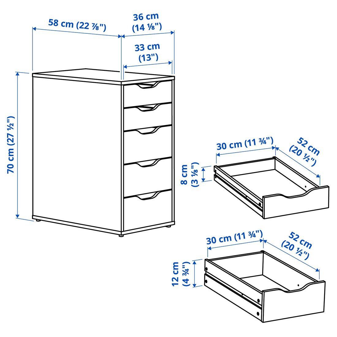 Ikea Kommoden: Kommode ALEX mit 5 Schubladen dunkelgrau auf Rollen – Gebraucht aus Spiez von G555CS 3