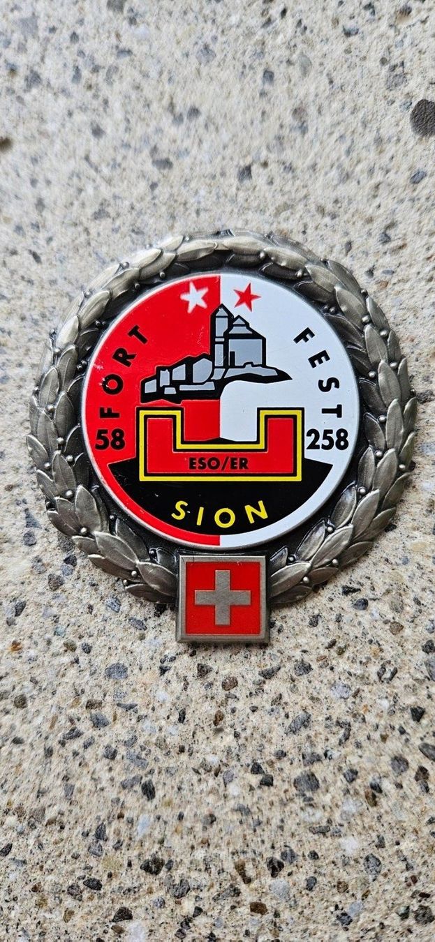 Schweizer Armee Placchette & Badge: *** Beretemblem Fort Fest Sion *** – Nuovo (secondo la descrizione) da Riedholz venduto da fr_sIruP