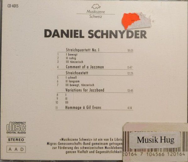 CD: Daniel Schnyder - Streichquartett, Streichsextett – Usato da Unterbäch venduto da qlewi 1