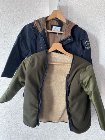 Zara Kinderjacke Dunkelblau mit Fleecefutter Grösse 128