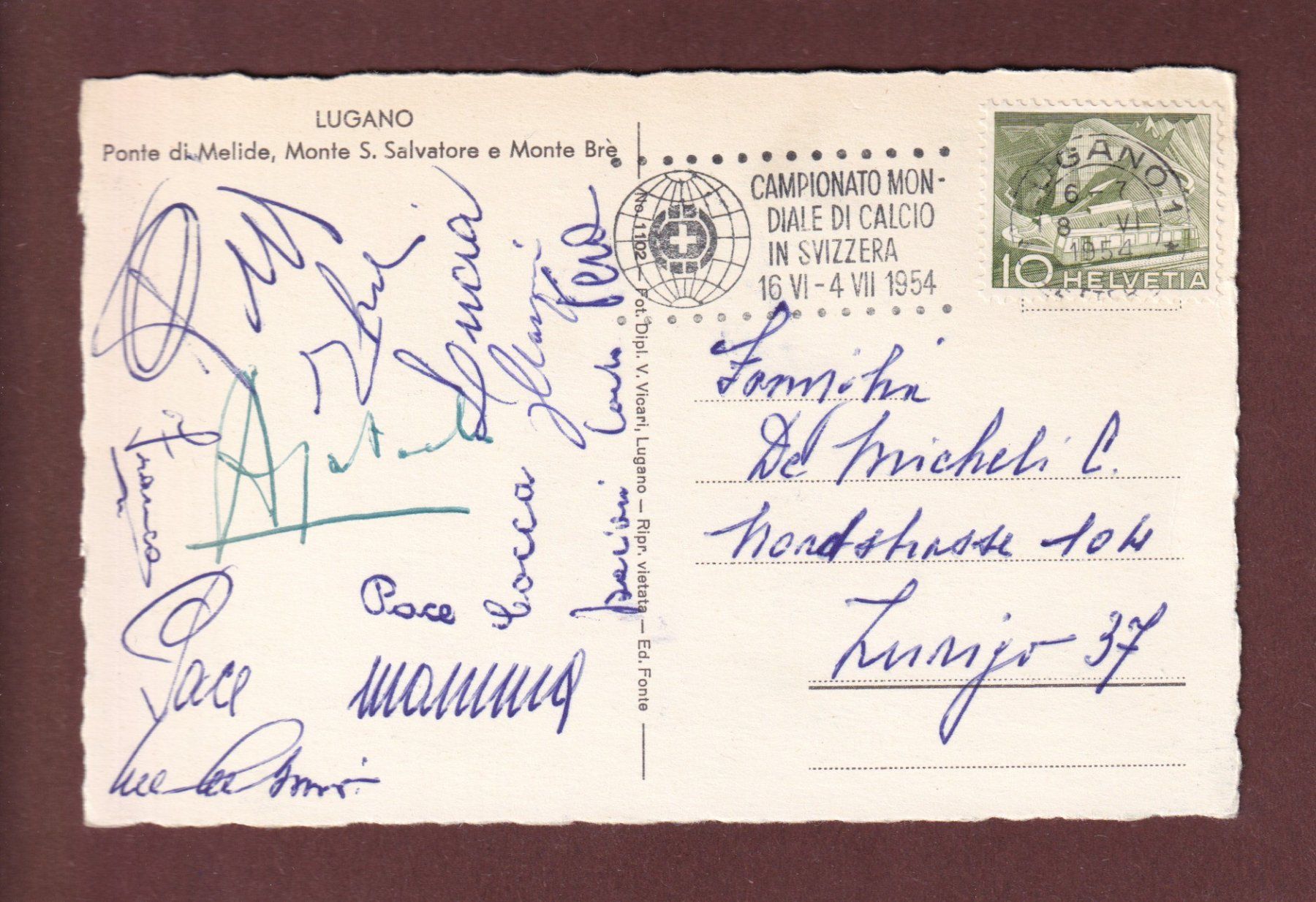 Ansichtskarten: PONTE DI MELIDE - 1954 – Gebraucht aus Pully von nicecards-shop 1