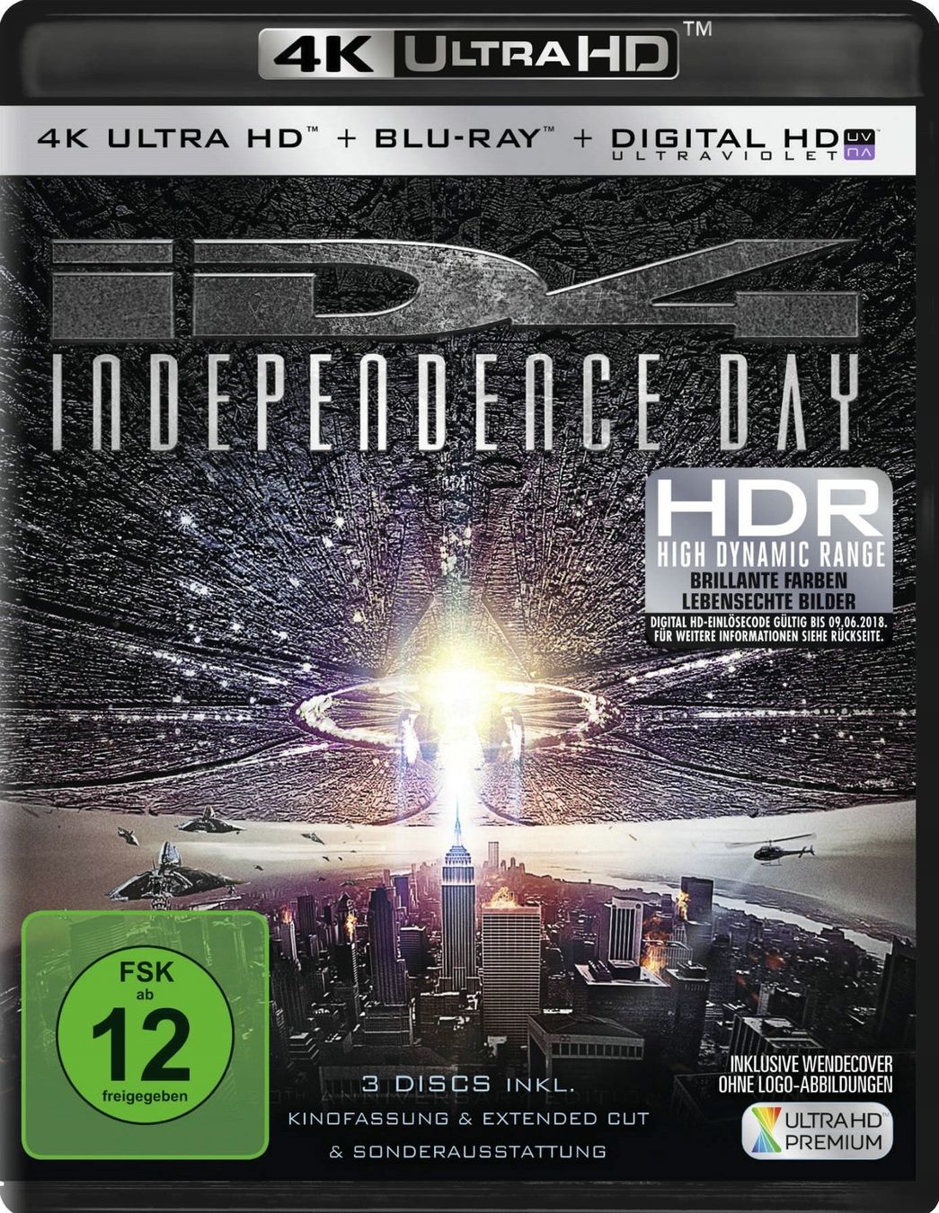 Tutti i DVDs: Independence Day (1996) 4K UHD+BD/Will Smith/Pullman/Goldbum – Usato da Volketswil venduto da cinephilia