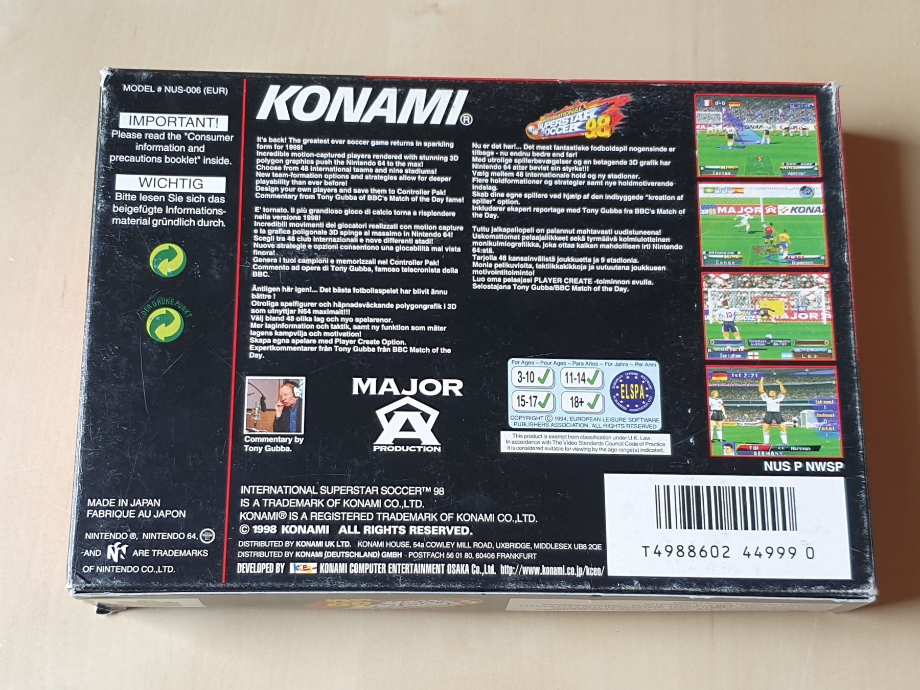 Nintendo Giochi: International Superstar Soccer 98 – Usato da Stansstad venduto da collectorsshop 1