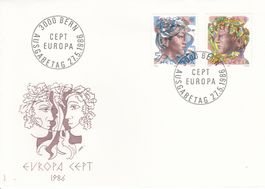 1986 Europa CEPT FDC Zeichnung Hans Erni