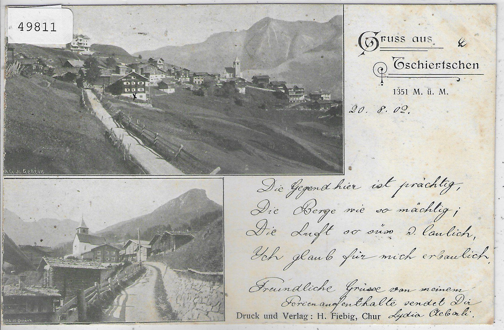 Cartoline postali: Gruss aus Tschiertschen – Usato da Ettingen venduto da Kartenplanet