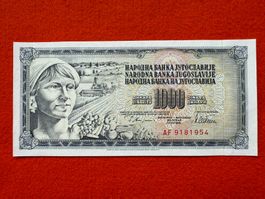 Belgrad 1978 - Jugoslawien - 1000 Dinara UNC