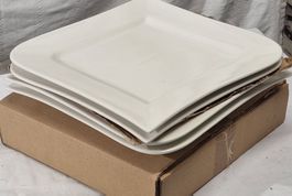 99 Teller viereckig weiss Keramik