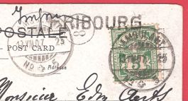 13.7.1907 Fribourg Aushilfstempel Gr 43F