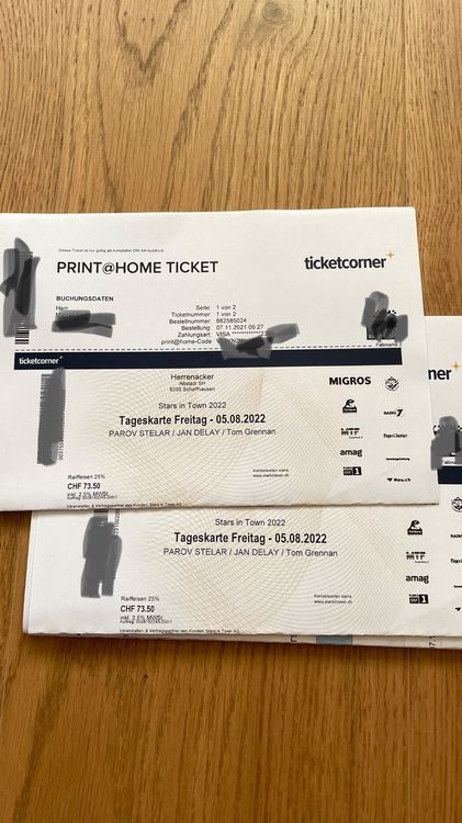 Letzte Runde - 2 Tickets bundle - 5.8.22 Stars in Town | Kaufen auf Ricardo