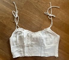 Top / Bustier weiss mit Reissverschluss