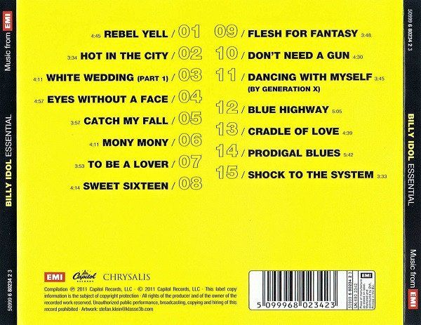 CD: CD Billy Idol - Essential (2011) – Usato da Möriken AG venduto da mineralia 1