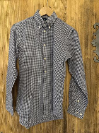 Herren Hemd Ralph Lauren kariert blau weiss Grösse S