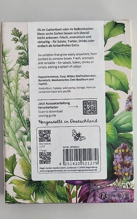Pflanzen & Samen: Essbare Blüten Samenset Nr. 12 – Neu und originalverpackt aus Duggingen von lot-of-fun 1
