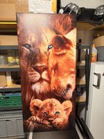 Bild Leinwand Löwenfamilie 126 x 62 cm guter Zustand