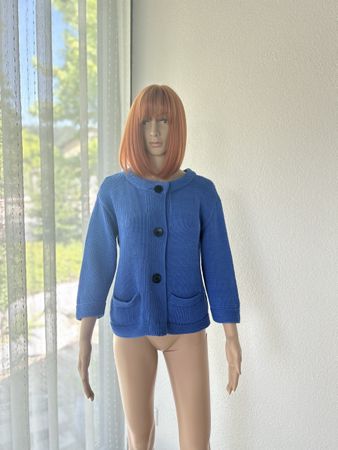 Lauren Ralph Lauren Cardigan Blue Size M 100% Cotton