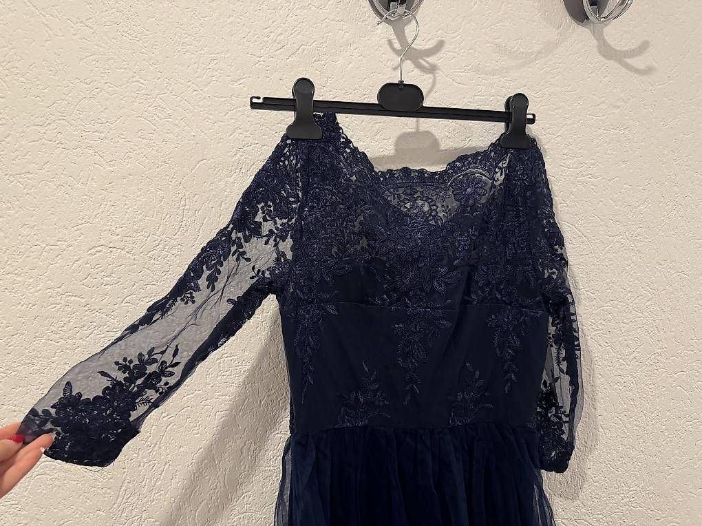 Zalando Vestiti: Dunkelblaues Abendkleid mit Spitze Grösse 38 – Usato da Urtenen-Schönbühl venduto da ktu_zm5p 2