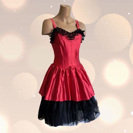 Vintage süßes Cocktailkleid Petticoat schönes rot S