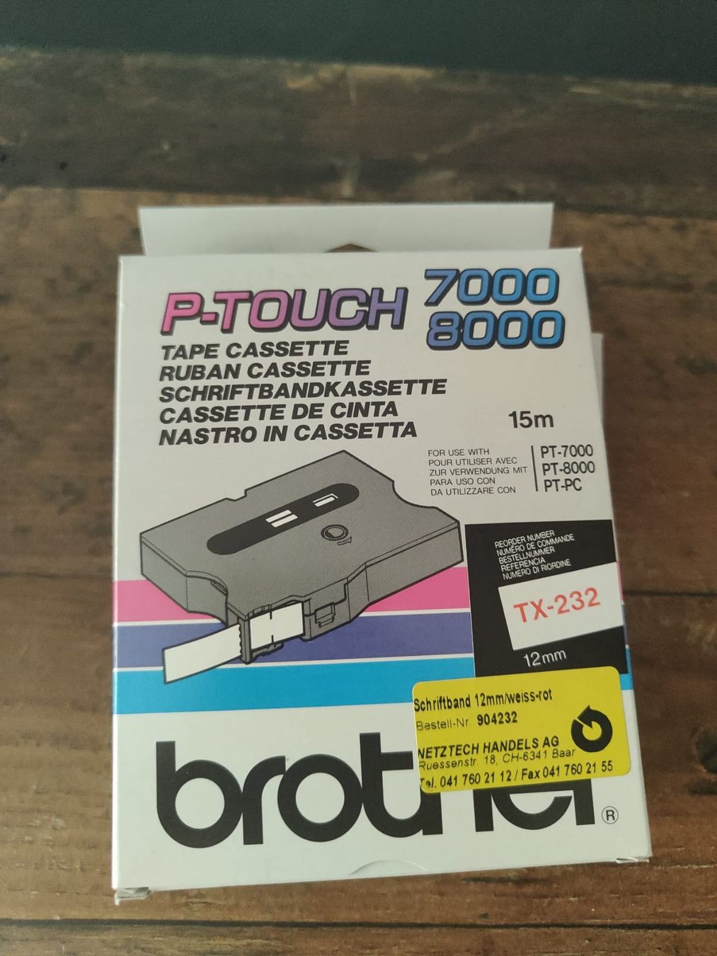 Brother Cartucce per stampanti & toner: P-Touch Schriftband TX-232 – Nuovo e nell'imballaggio originale da Olten venduto da Hb9ocr
