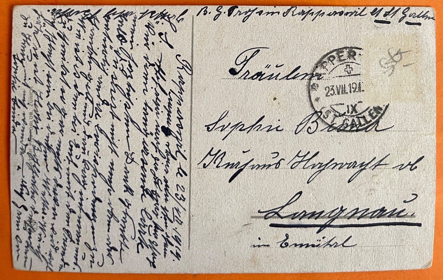 Cartoline postali: RAPPERSWIL   1919 – Usato da Lutry venduto da Ediego 1