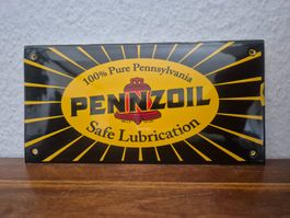 Emailschild Pennzoil Tankstelle Tanksäule USA Emaille Schild