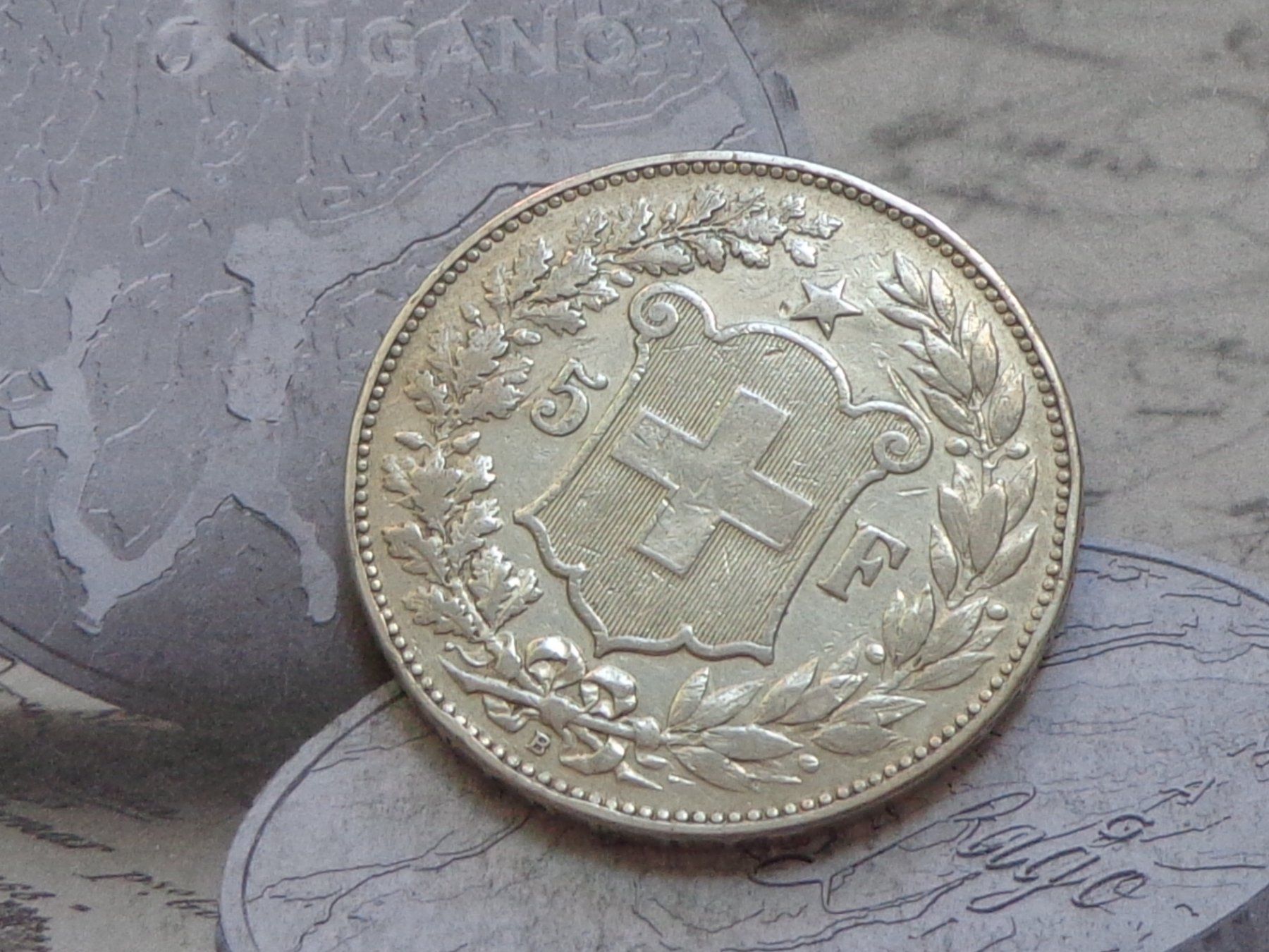 Tutti le monete: 5 Fr. 1904 B - Très belle pièce RARE – Usato da Pully venduto da UCA01 2