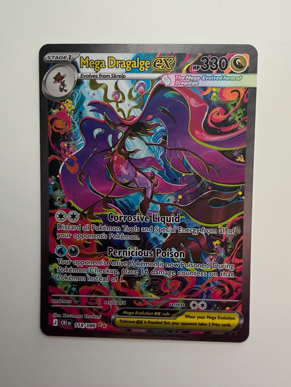 Pokémon Carte collezionabili: Mega Dragalge ex (CRI 118) – Nuovo (secondo la descrizione) da Zollikofen venduto da blaizol