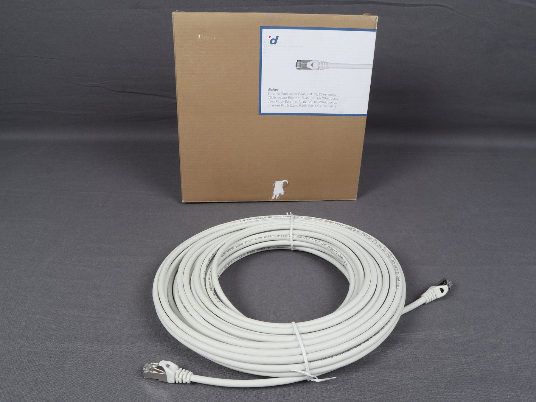 Digitec Kabel: DIGITEC Ethernet - Patchkabel RJ45 6a 20m weiss – Neu (gemäss Beschreibung) aus Steinen von Restwert_Steinen