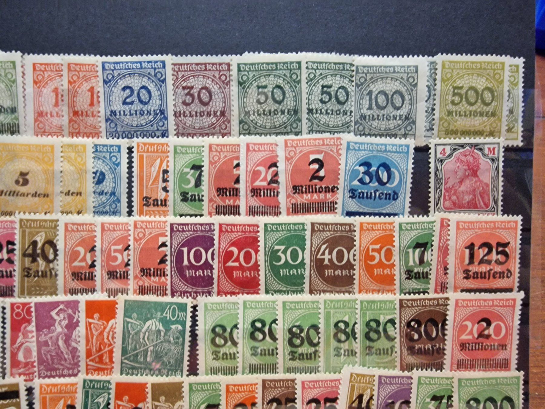 Tutti i francobolli: Deutsches Reich INFLATION  ungestempelt – Usato da Aesch LU venduto da briefmarken.uray 2
