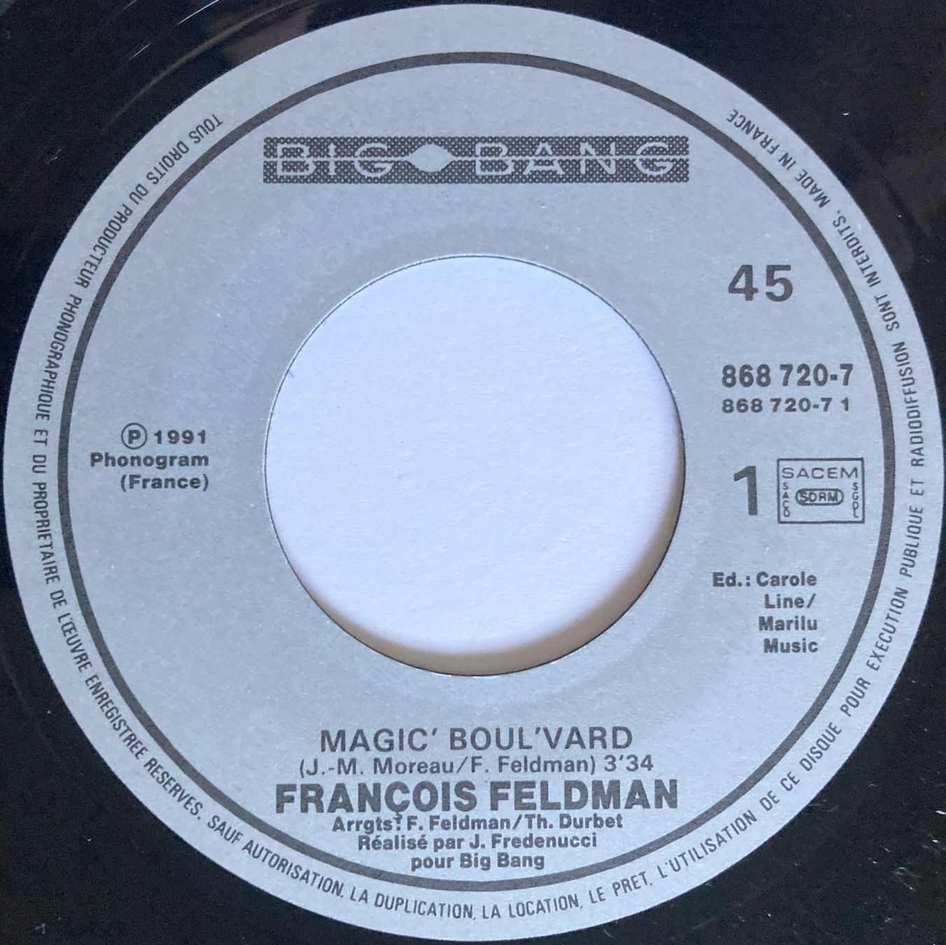 Vinyles: FRANCOIS FELDMAN - MAGIC' BOUL'VARD – D'occasion à Bottens par hotter-than-hell 2