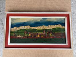 schönes Appenzeller Alpaufzug Ölbild