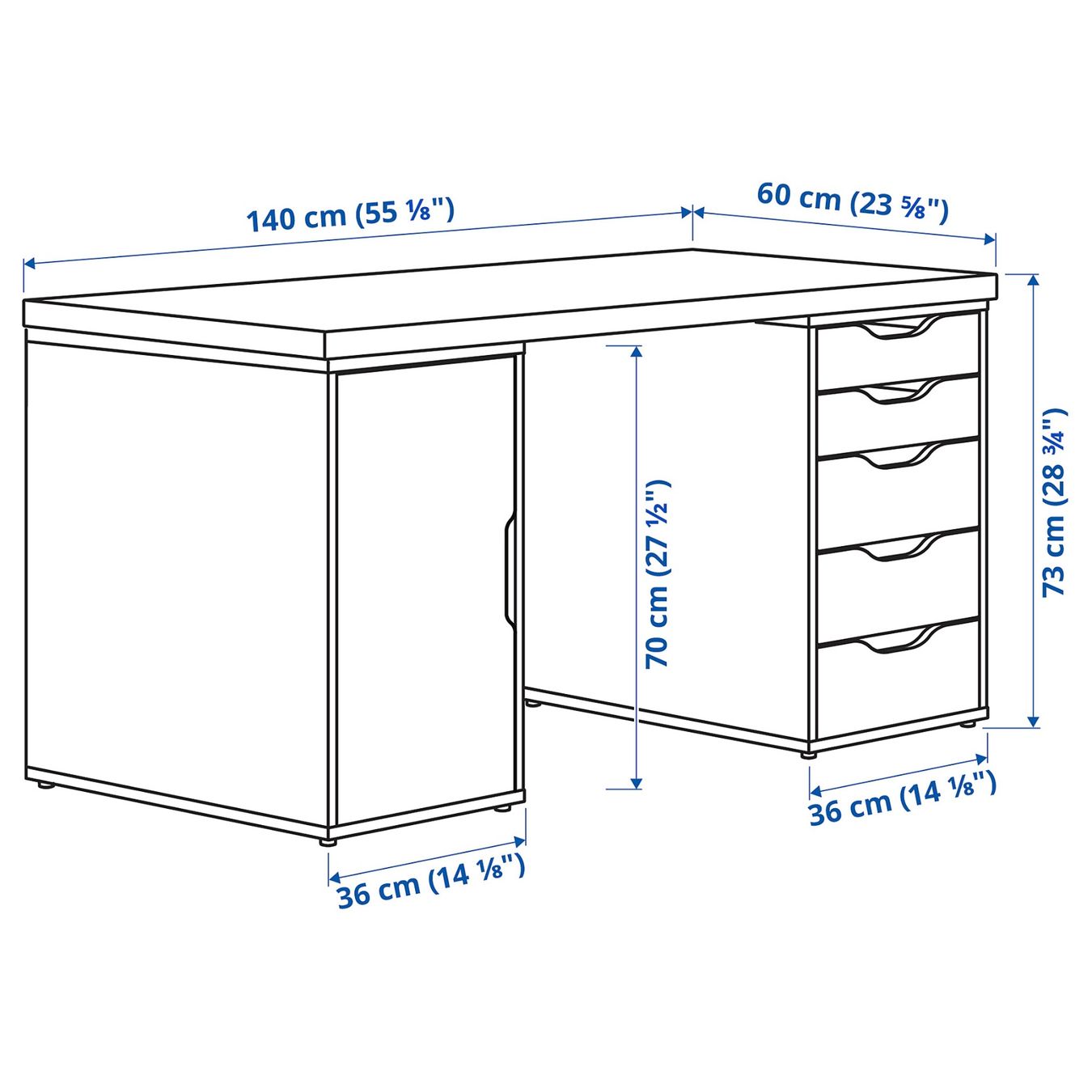 Ikea Scrivanie: IKEA lagkapten/alex desk with storage – Nuovo (secondo la descrizione) da Zürich venduto da hbr_2rmz 3