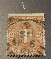 Italien 1896 briefmarke abart dezentriert