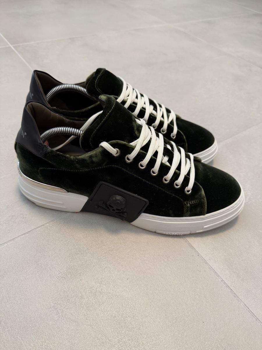 Philipp Plein Scarpe da uomo: Philipp Plein Samt Sneaker Gr.44 Olivgrün – Nuovo (secondo la descrizione) da Unterlunkhofen venduto da cgi99