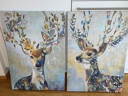 Wandbilder "Farbenfrohe Rentiere" (IKEA PJÄTTERYD) 50 X 70cm